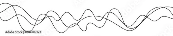 Obraz Thin curved wavy lines