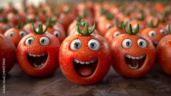 Fototapeta Superbe photo de fruits émojis qui sont jolis et qui rigolent
