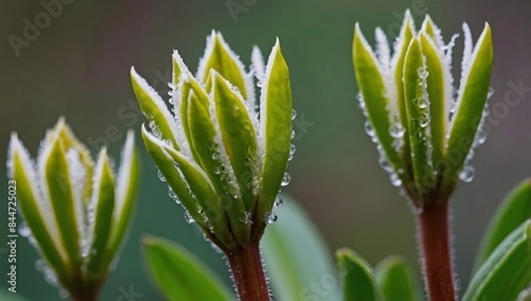 Fototapeta Close-up of flower buds with drops