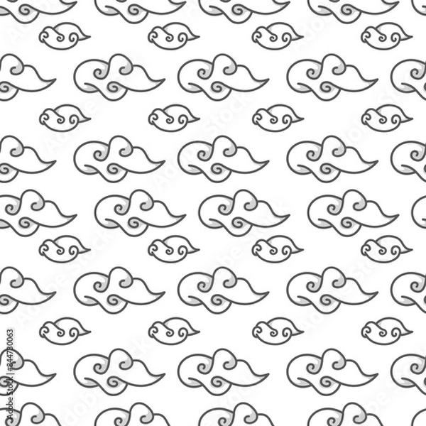 Fototapeta clouds pattern background. cartoon fluffy clouds pattern background. clouds illustration pattern. clouds background.