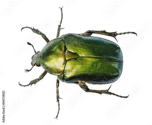 Fototapeta Green beetle or Rose chafer (Cetonia aurata), isolated on transparent background