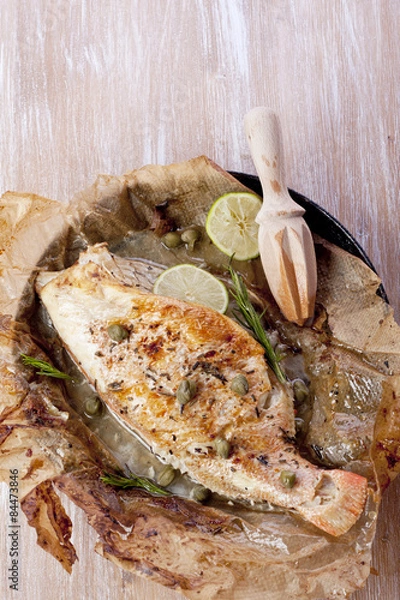 Fototapeta Baked fish