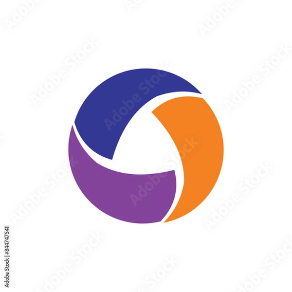 Obraz circle 3 shapes abstract logo vector