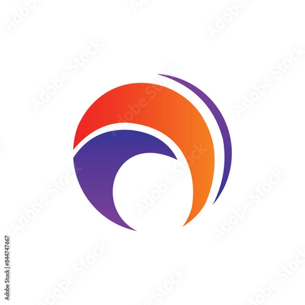 Obraz circle 3 shapes abstract logo vector gradient