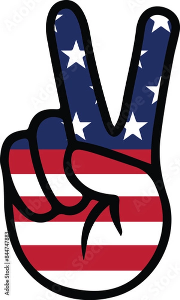 Obraz 4th July Independence day US - PEACE SIGN
