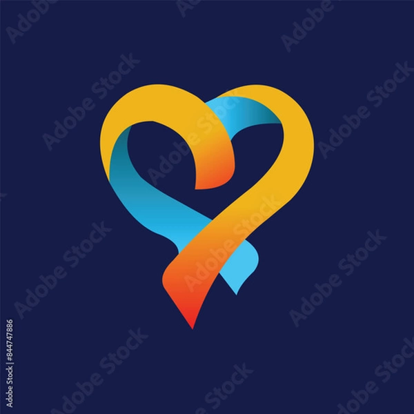 Obraz love and heart abstract logo vector