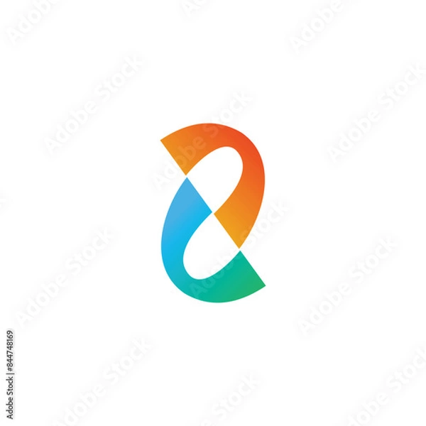 Obraz letter 8 logo vector abstract gradient