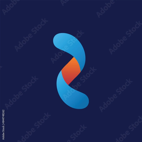 Obraz letter Z logo vector abstract gradient