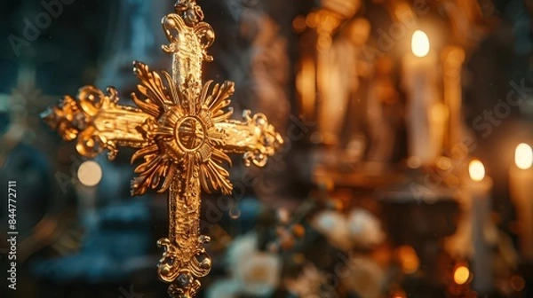 Obraz Iconic religious symbols and artifacts