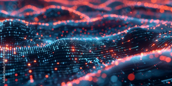 Fototapeta Digital data using the blockchain technology. Abstract technology background