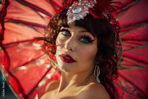 Obraz Burlesque diva performing burlesque show act
