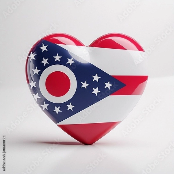 Fototapeta Ohio state flag on 3d heart