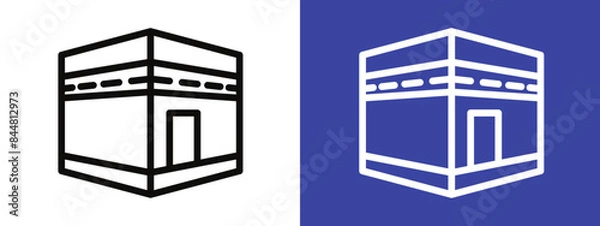 Fototapeta Sacred Kaaba Icon Perfect for Pilgrimage and Islamic Illustrations