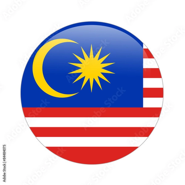 Obraz Malaysia flag button on white