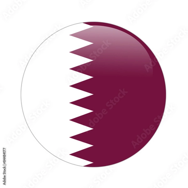 Obraz Qatar flag button on white