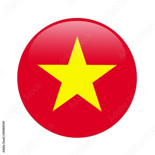 Obraz Vietnam flag button on white