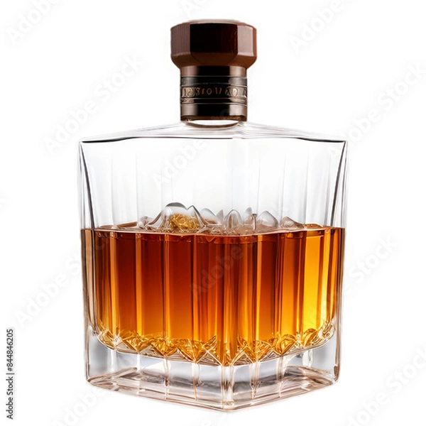 Obraz A sophisticated crystal decanter filled with rich, amber whiskey