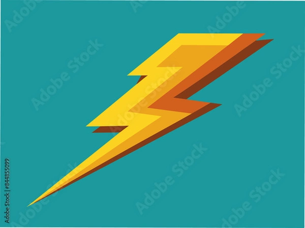 Fototapeta A lightning-shaped arrow pointing left