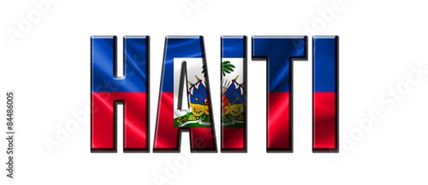 Obraz Text concept with Haiti waving flag