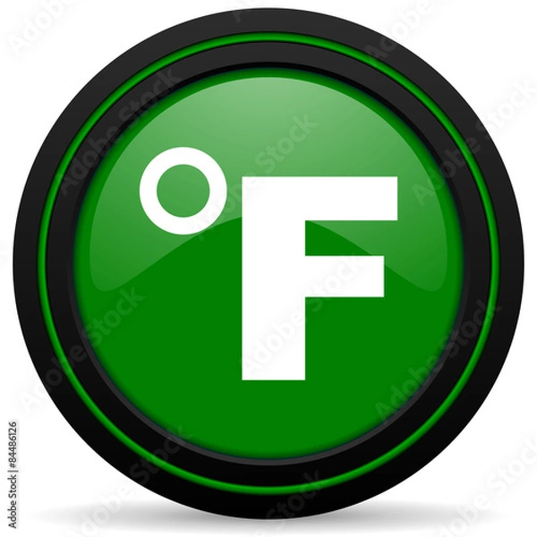 Obraz fahrenheit green icon temperature unit sign