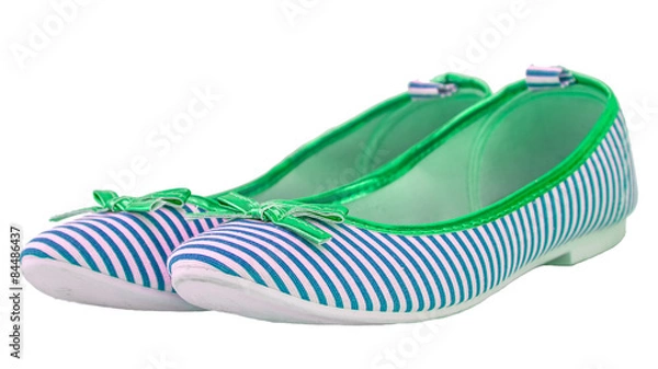 Fototapeta Ballet flats striped with bow