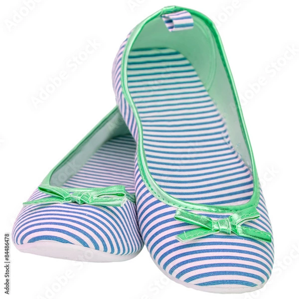Fototapeta Ballet flats striped with bow