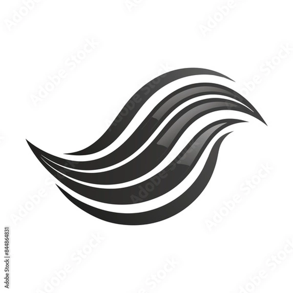 Fototapeta A simple and modern logo with a wave-like pattern, A sleek, monochromatic logo with a subtle wave pattern