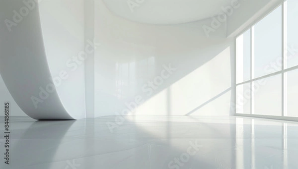 Obraz A futuristic interior design of a modern technology studio, futuristic laboratory background, An abstract scene concept, white concept room