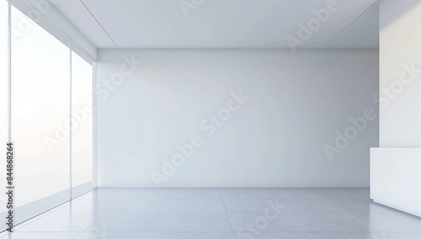 Obraz A futuristic interior design of a modern technology studio, futuristic laboratory background, An abstract scene concept, white concept room