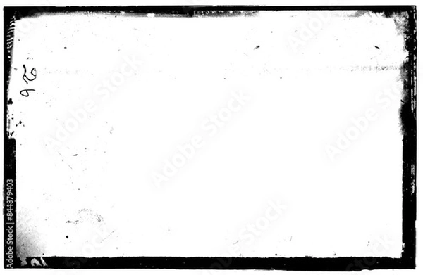 Obraz Vintage photo film frame of a middle format camera  with dusts and scratches on transparent background (png image)	
