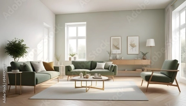 Obraz white and gold theme modern interior