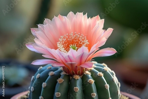 Fototapeta Pink Tiny Cactus flower Rebutia Carnival