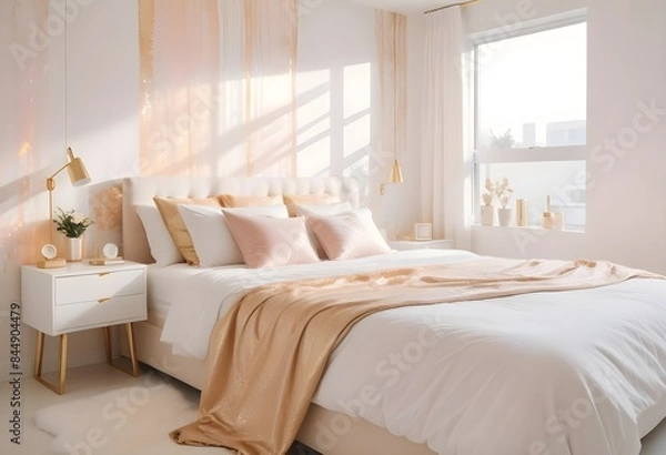 Obraz white and gold theme modern interior