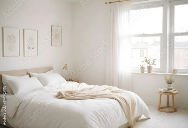 Fototapeta white and gold theme modern interior