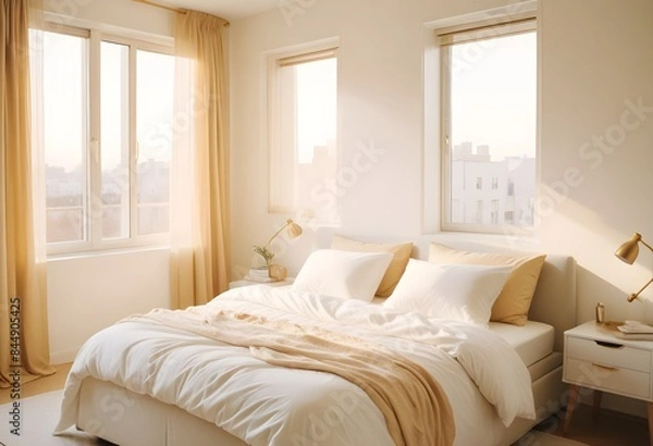 Obraz white and gold theme modern interior