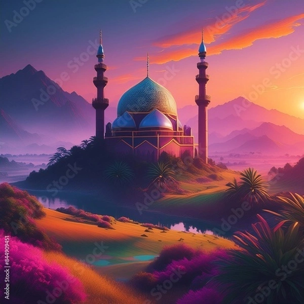 Obraz mosque at sunset