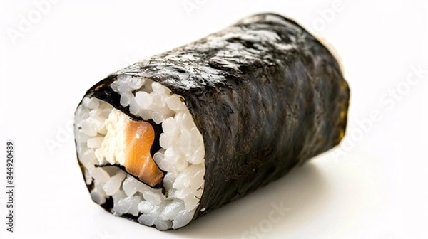 Fototapeta Close-Up of a Single Salmon Sushi Roll