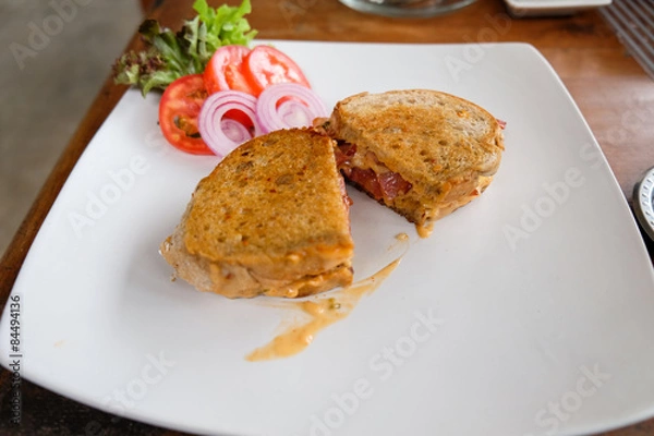 Obraz bacon and cheese sandwich