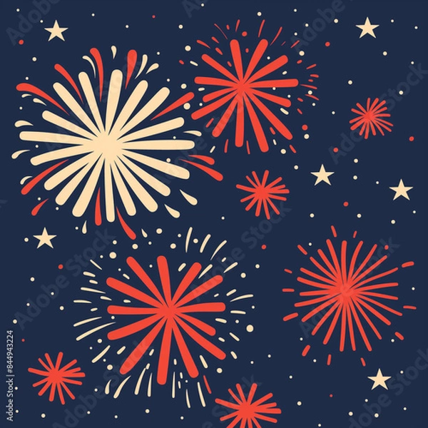 Fototapeta Independence Day (4th of July) Social Media Post Template