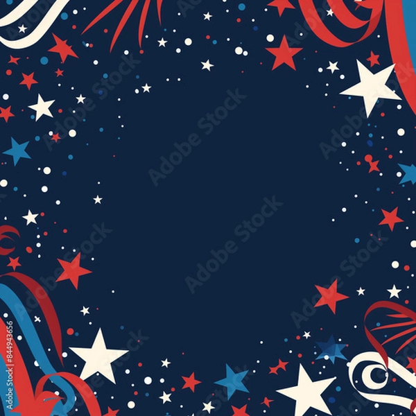 Fototapeta Independence Day (4th of July) Social Media Post Template