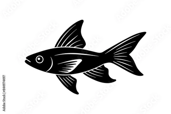 Obraz Flying Fish silhouette vector illustration