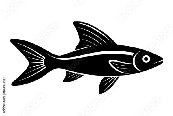 Obraz Flying Fish silhouette vector illustration