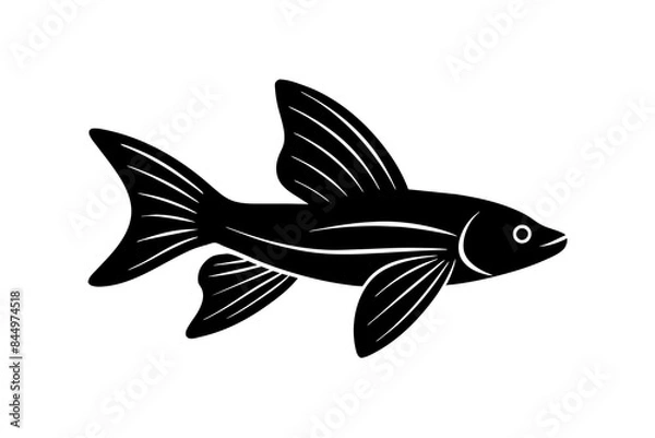 Obraz Flying Fish silhouette vector illustration