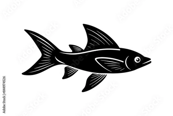 Obraz Flying Fish silhouette vector illustration