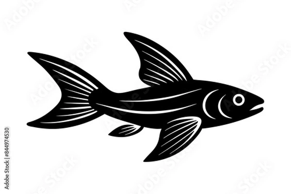 Obraz Flying Fish silhouette vector illustration