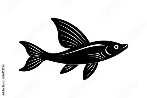 Obraz Flying Fish silhouette vector illustration