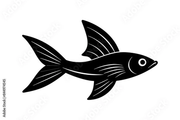 Obraz Flying Fish silhouette vector illustration