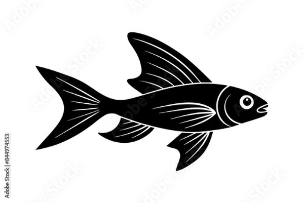 Obraz Flying Fish silhouette vector illustration