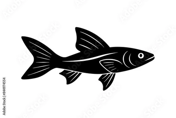Obraz Flying Fish silhouette vector illustration