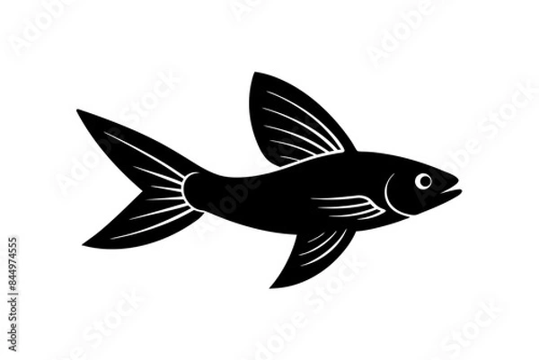 Obraz Flying Fish silhouette vector illustration